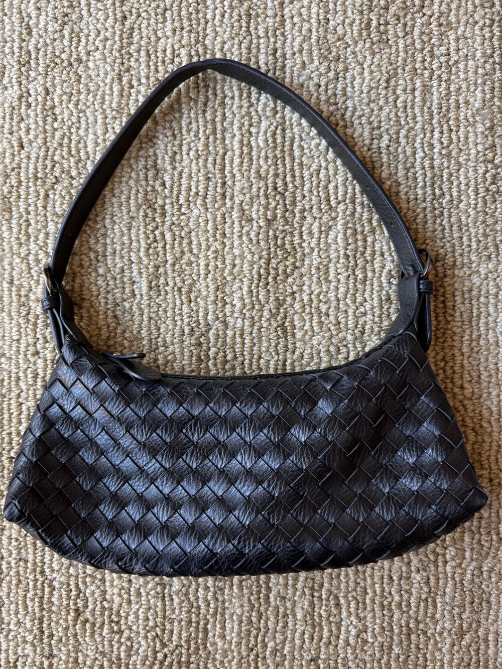 Small Woven Leather Shoulder Bag